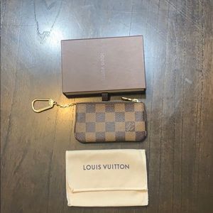 Damier ebene key pouch